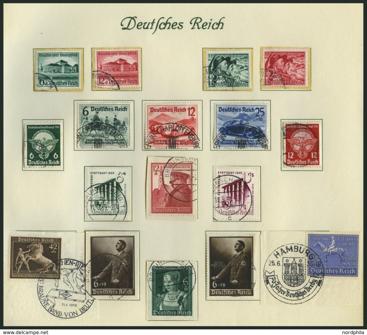 SAMMLUNGEN O,BrfStk , 1933-45, Alte Gestempelte Sammlung Mit Mittleren Werten, Sätzen Und Blocks, Fast Nur Prachterhaltu - Usati