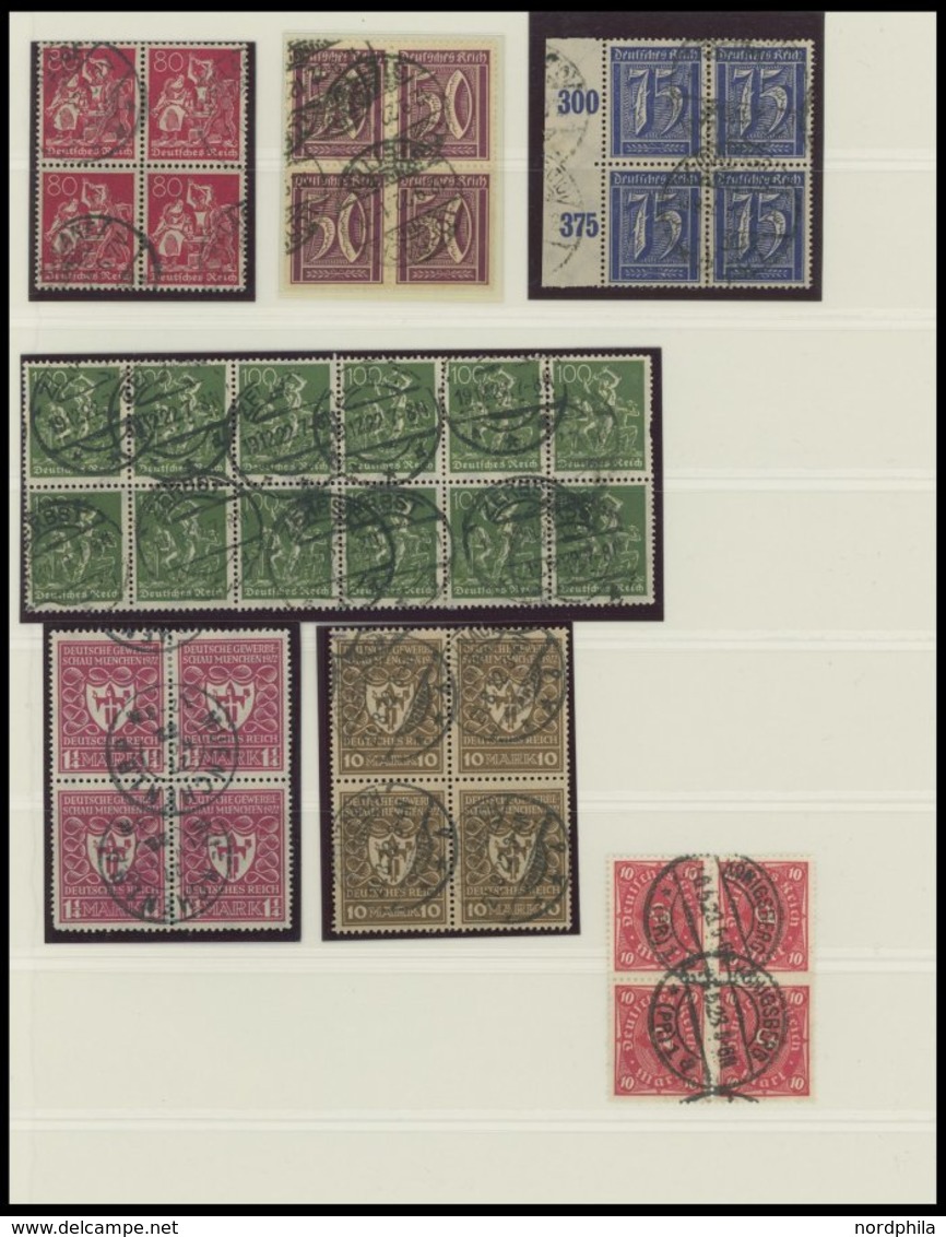 LOTS VB O , 1919-23, 64 Verschiedene Gestempelte Viererblocks (oder Größere Einheiten), Fast Nur Prachterhaltung, Alles  - Autres & Non Classés