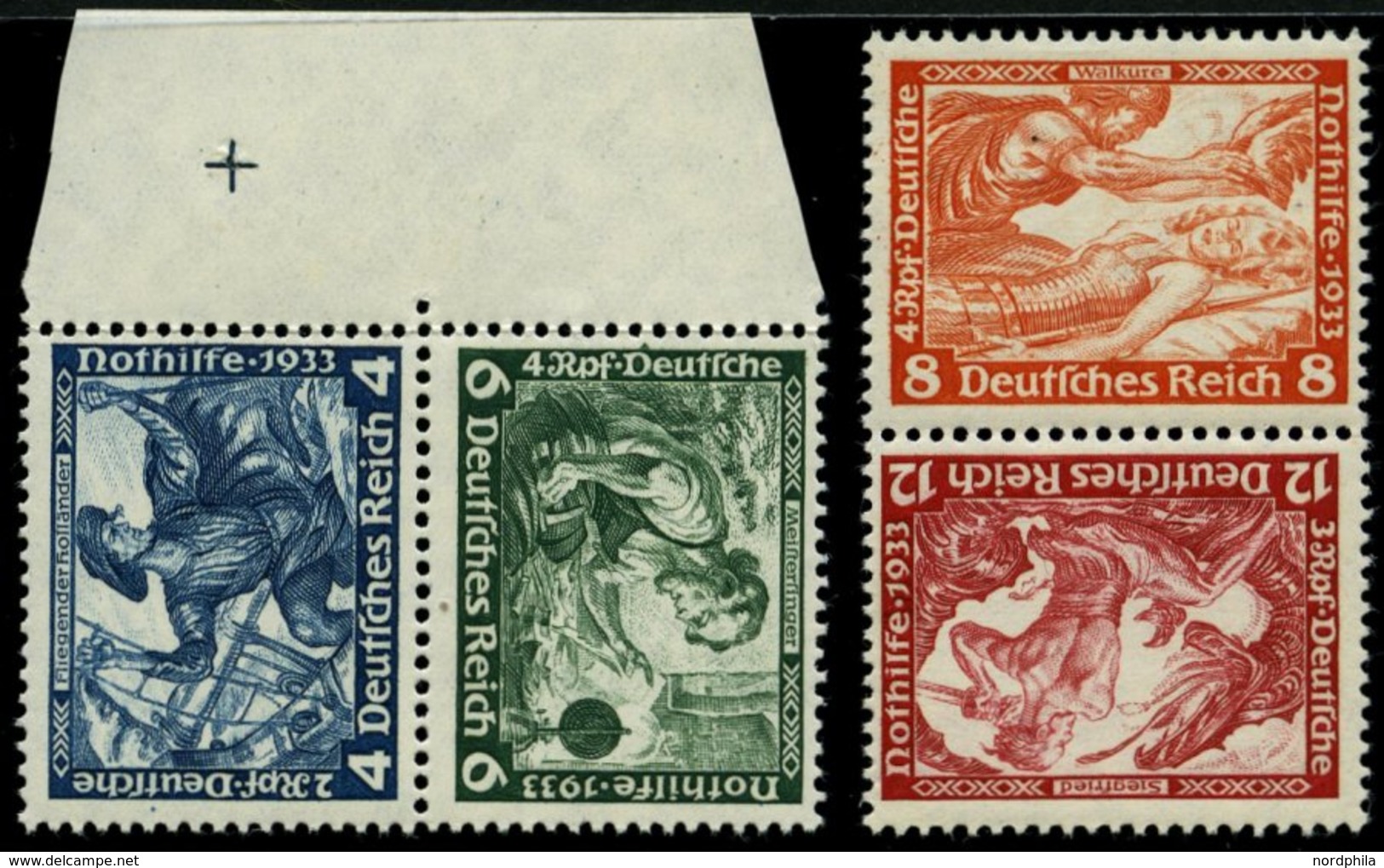 ZUSAMMENDRUCKE SK 19/20 **, 1933, Wagner 4 + 6 Und 8 + 12, Beide Kehrdrucke, Pracht, Mi. 240.- - Zusammendrucke