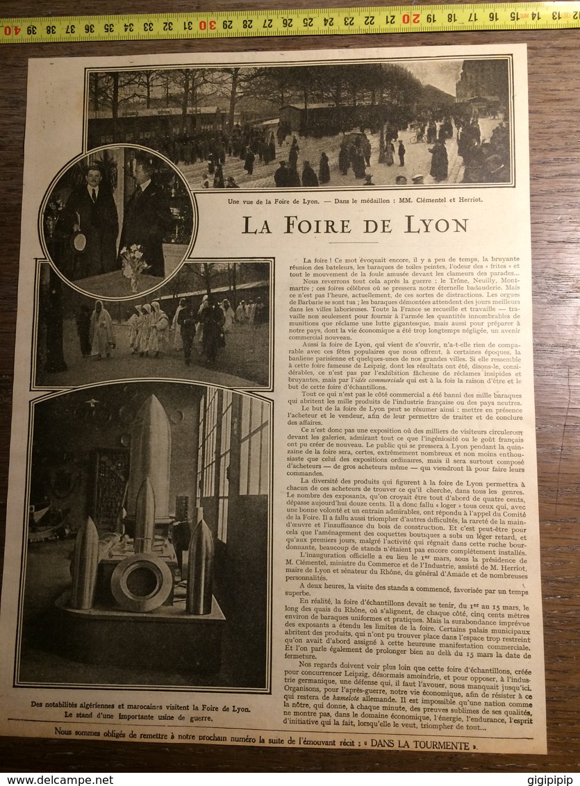 DOCUMENT GUERRE 14/18 LA FOIRE DE LYON - Collections