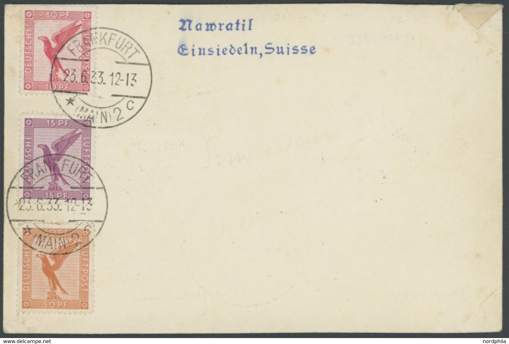 Niederlande: 1933, Saargebietsfahrt, Beide Stempel Auf Karte Mit Mischfrankatur (deutsche Frankatur Rückseitig) In Die S - Posta Aerea & Zeppelin