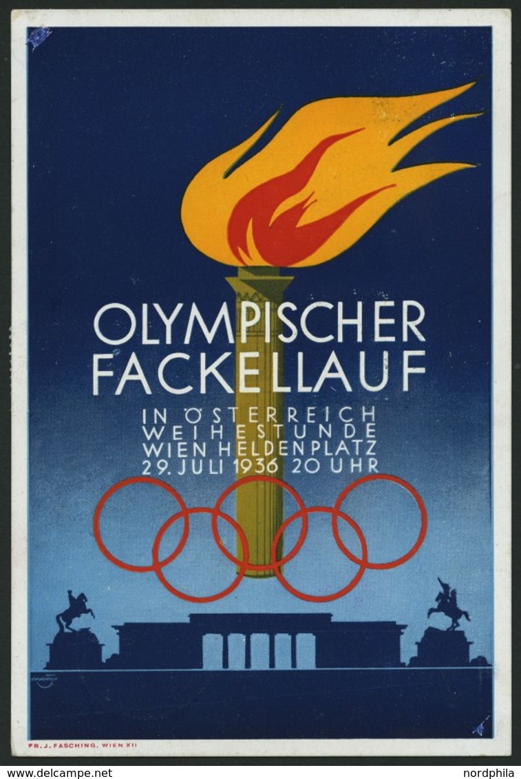 ZULEITUNGSPOST 427 BRIEF, Österreich: 1936, Olympiafahrt, Sonderkarte Olympischer Fackellauf In Österreich Weihestunde W - Luft- Und Zeppelinpost