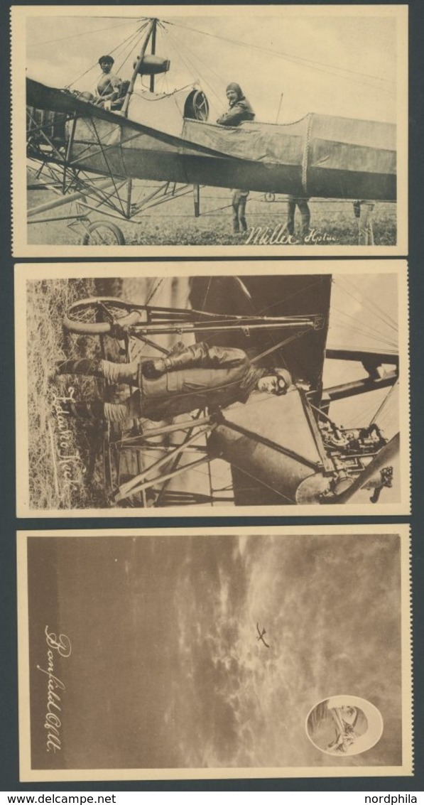 1913, Österreichische Militärpiloten, 6 Verschiedene Ungebrauchte Ansichtskarten Aus Offiziellem Postkartenheft Der Wien - Zeppelins