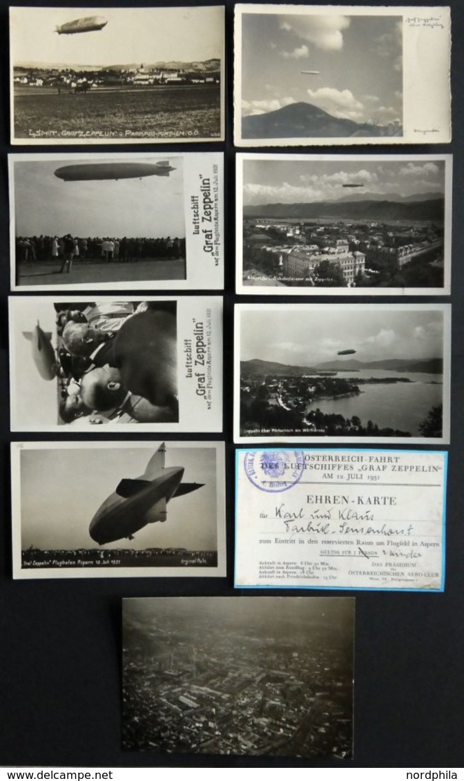 1931/5, Österreichfahrt (116), 7 Verschiedene, Fast Nur Ungebrauchte Ansichts- Und Fotokarten, Dazu Luftbild Und Ehrenka - Zeppeline