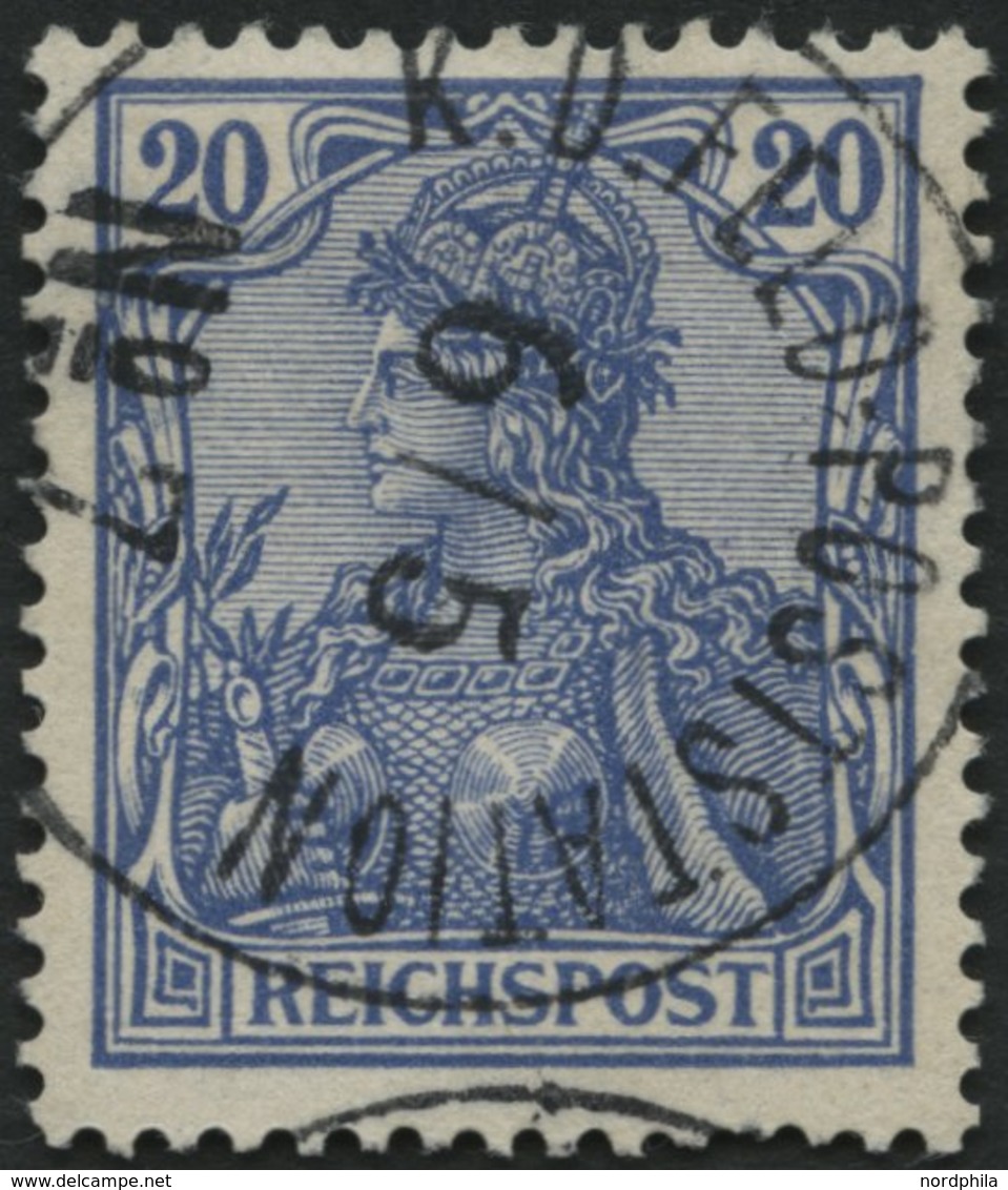 DP CHINA P Vd O, Petschili: 1900, 20 Pf. Reichspost, Stempel K.D. FELD-POSTSTATION No. 7, Unten Ein Fehlender Zahn Sonst - Deutsche Post In China