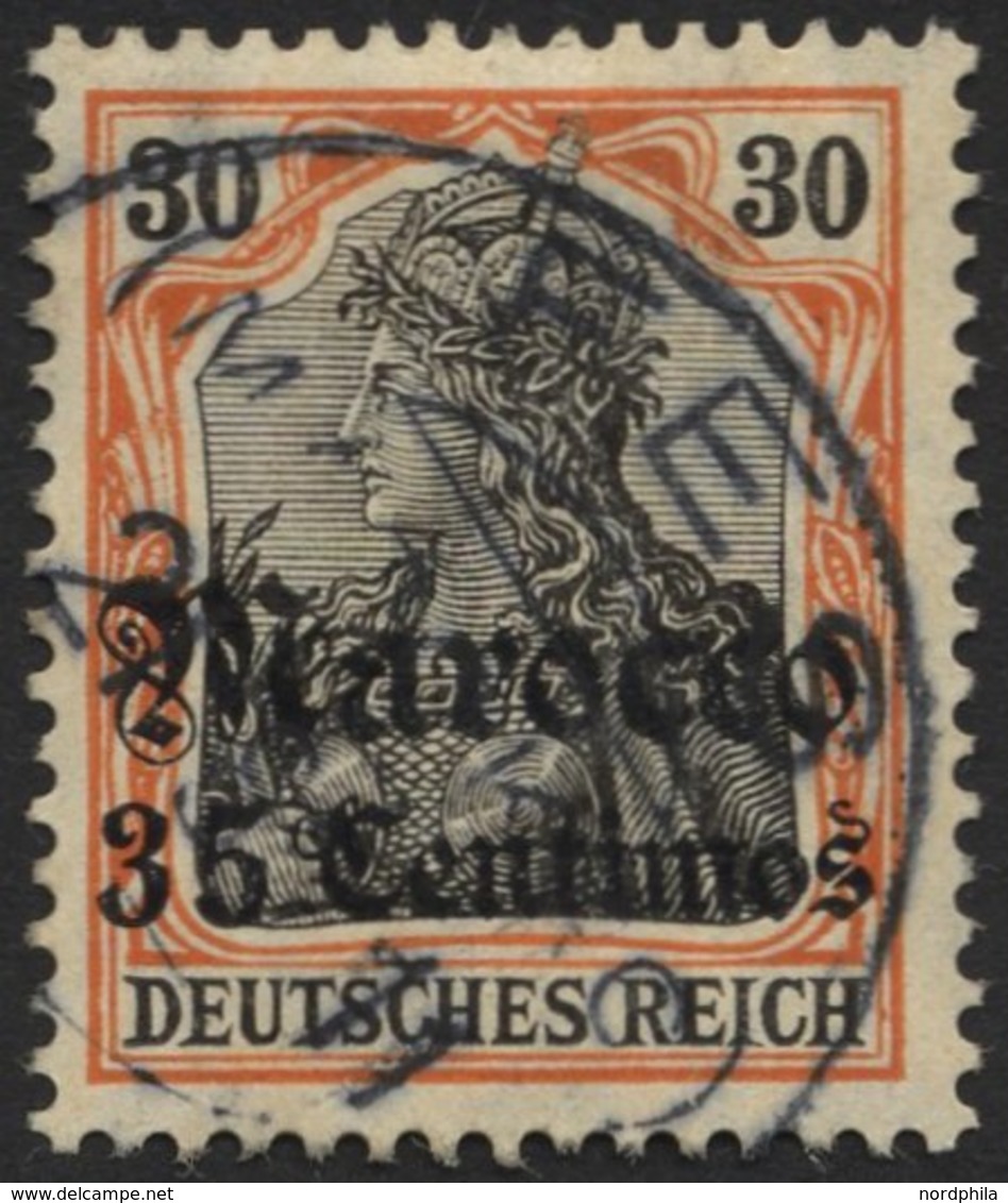 DP IN MAROKKO 39 O, 1908, 35 C. Auf 30 Pf., Mit Wz., Stempel FES (KK), Pracht - Deutsche Post In Marokko