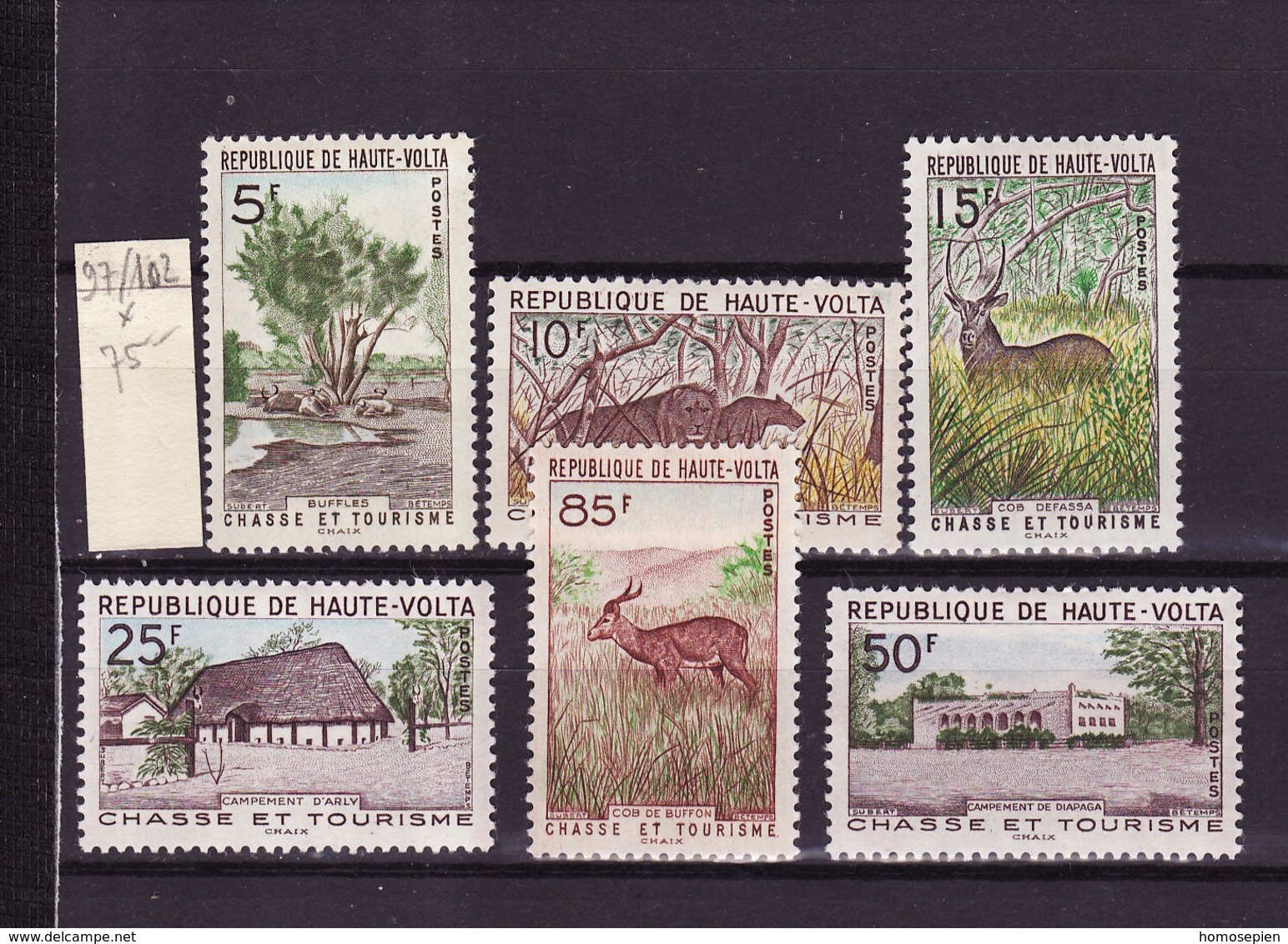 Haute Volta - Obervolta - Upper Volta - Burkina Faso 1962 Y&T N°97 à 102 - Michel N°102 à 107 * - Chasse Et Tourisme - Haute-Volta (1958-1984)