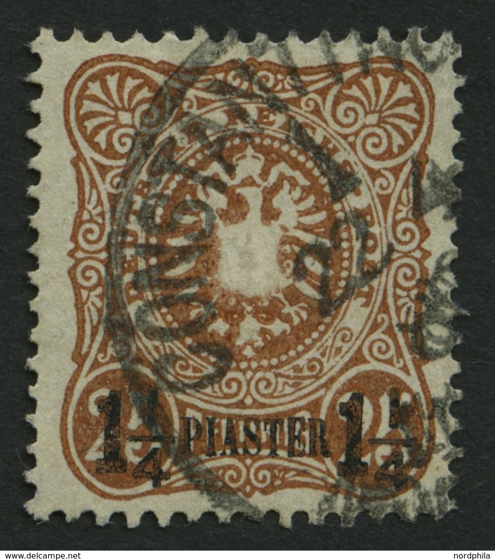 DP TÜRKEI 4b O, 1887, 11/4 PIA. Auf 25 Pf. Orangebraun, Pracht, Fotobefund Jäschke-L., Mi. (340.-) - Deutsche Post In Der Türkei