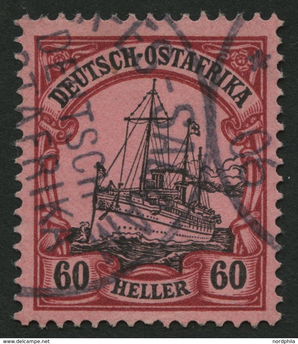 DEUTSCH-OSTAFRIKA 29 O, 1905, 60 H. Dunkelrötlichkarmin/braunschwarz Auf Mattkarminrot, Ohne Wz., Pracht, Mi. 120.- - Deutsch-Ostafrika