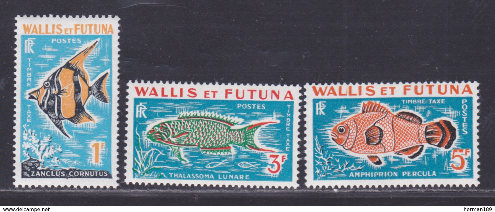 WALLIS ET FUTUNA TAXE N°   37 à 39 ** MNH Neufs Sans Charnière, TB (D8556) Faune, Poissons - 1963 - Postage Due