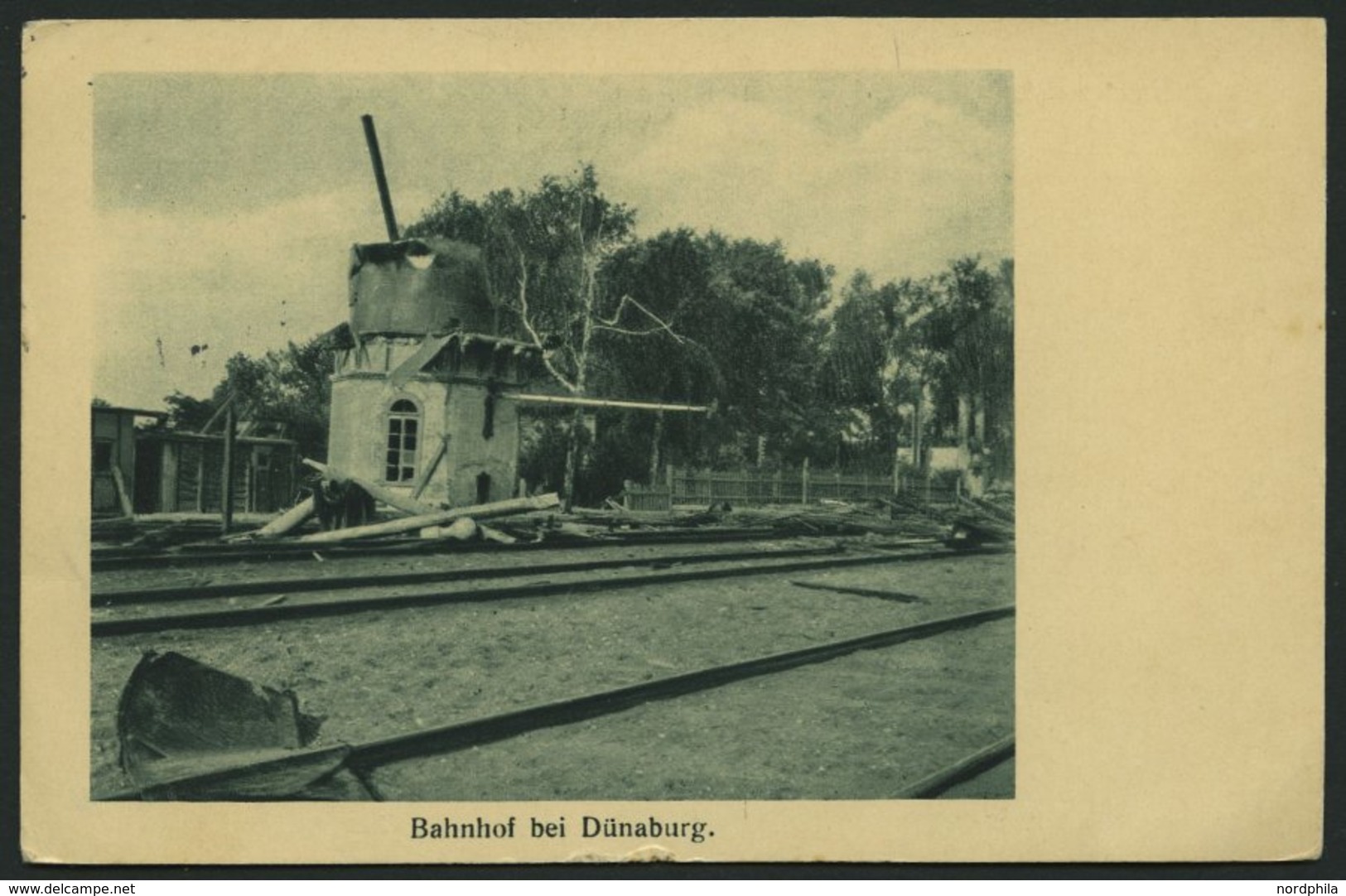 DT. FP IM BALTIKUM 1914/18 K.D. FELDPOSTEXPED. 88. INFANTERIE-DIV., 20.6.16, Auf Ansichtskarte (Bahnhof Bei Dünaburg) Na - Lettonie