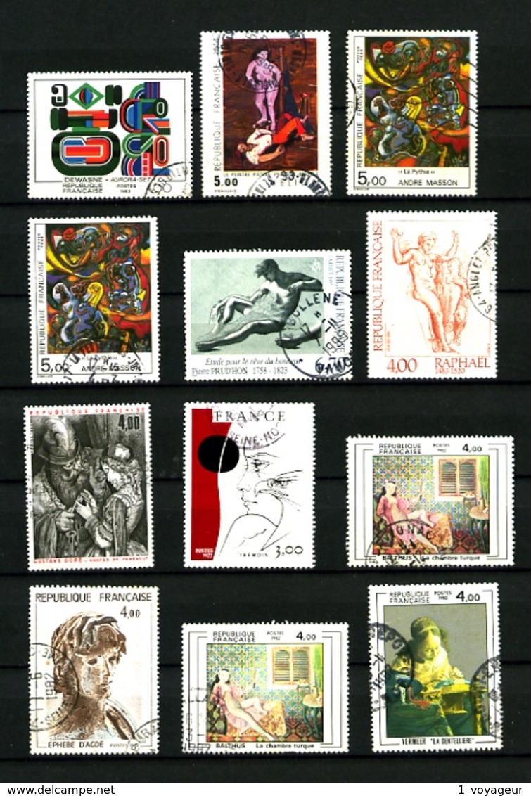 FRANCE - TABLEAUX - Oblitérés - Environ 175 Timbres - Des Multiples - Très Beaux Dans L'ensemble - Collections