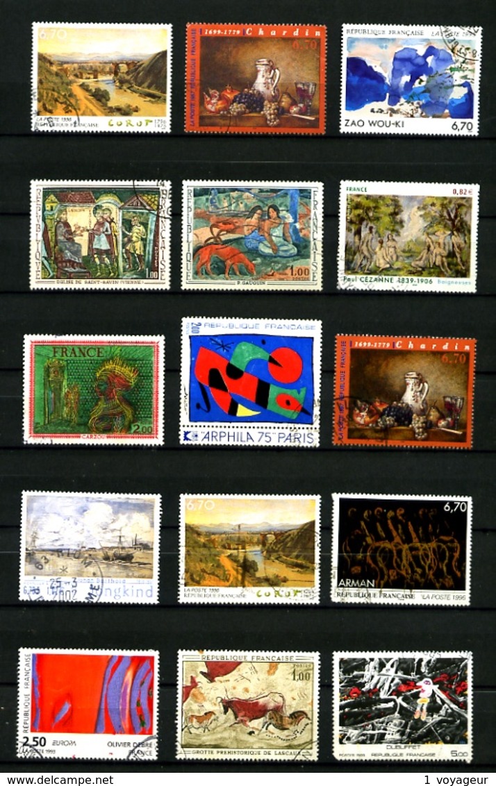 FRANCE - TABLEAUX - Oblitérés - Environ 175 timbres - Des multiples - Très beaux dans l'ensemble