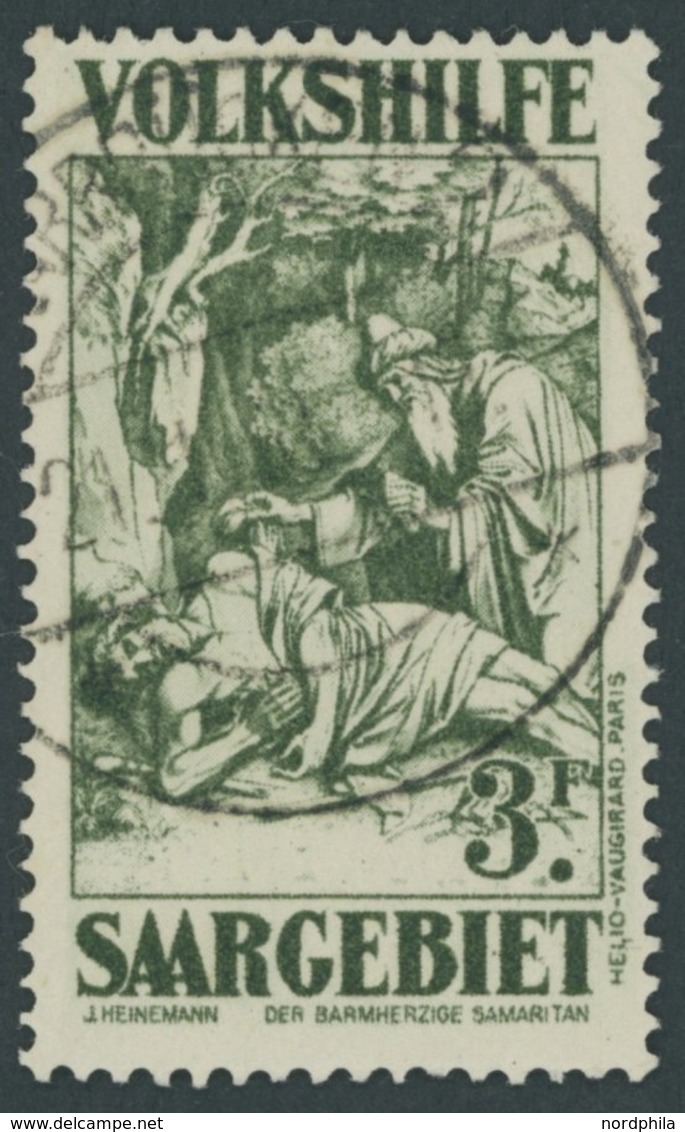 SAARGEBIET 149 O, 1931, 3 Fr. Gemälde III, Pracht, Gepr. Geigle, Mi. 60.- - Sonstige & Ohne Zuordnung