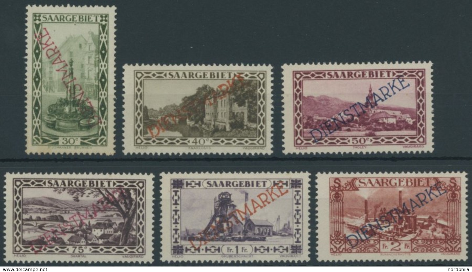 SAARGEBIET D 16-21 **, 1927, Landschaftsbilder V, Postfrischer Prachtsatz, Mi. 220.- - Service