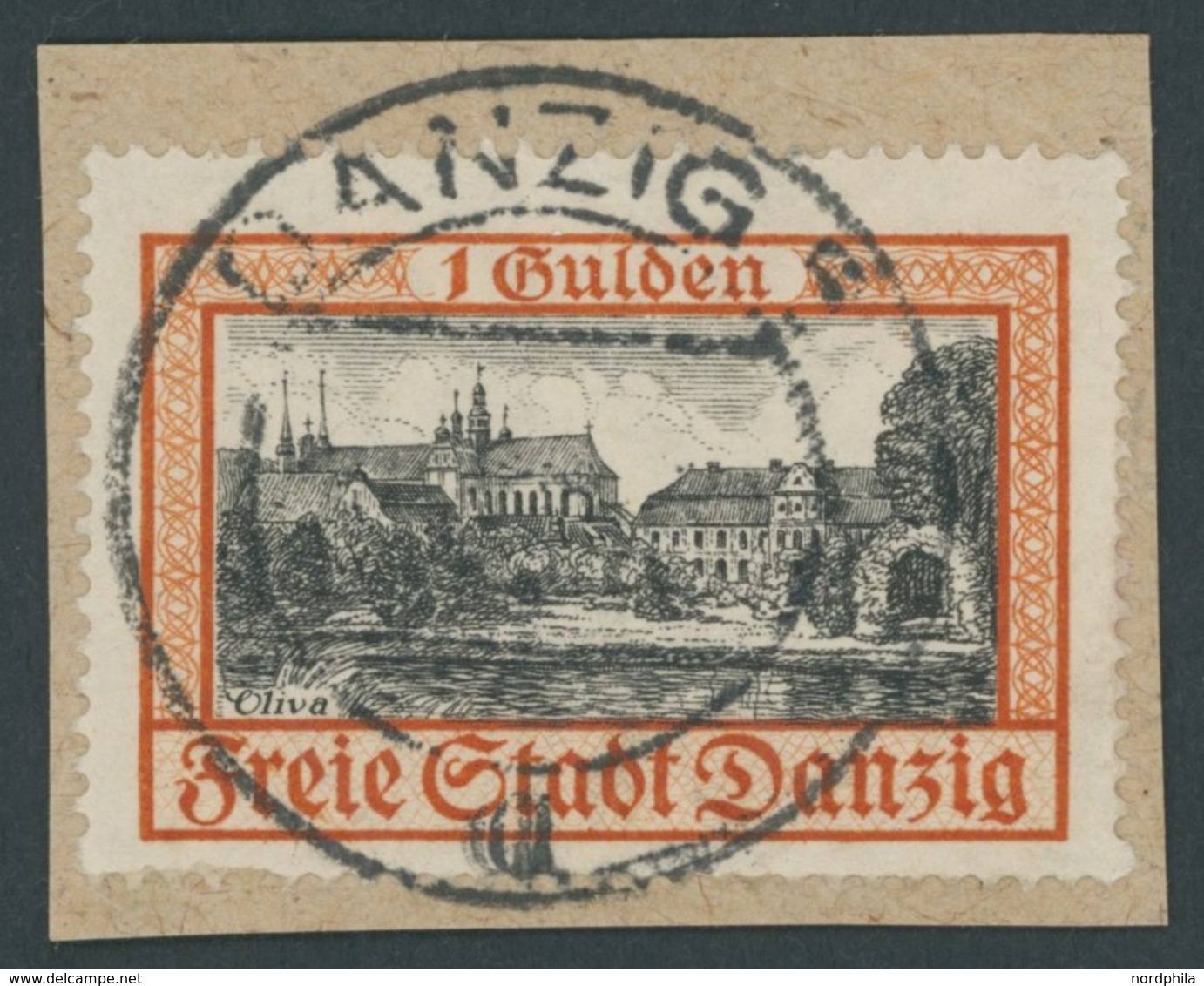 FREIE STADT DANZIG 297 BrfStk, 1938, 1 G. Gelblichrot/schwarz, Zeitgerechte Entwertung, Prachtbriefstück, Kurzbefund Soe - Andere & Zonder Classificatie