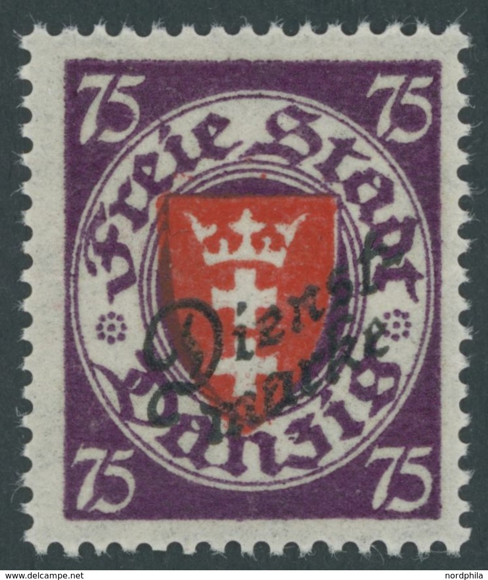 DIENSTMARKEN D 51 **, 1924, 75 Pf. Dunkelviolettpurpur/zinnoberrot, Postfrisch, Pracht, Mi. 220.- - Sonstige & Ohne Zuordnung