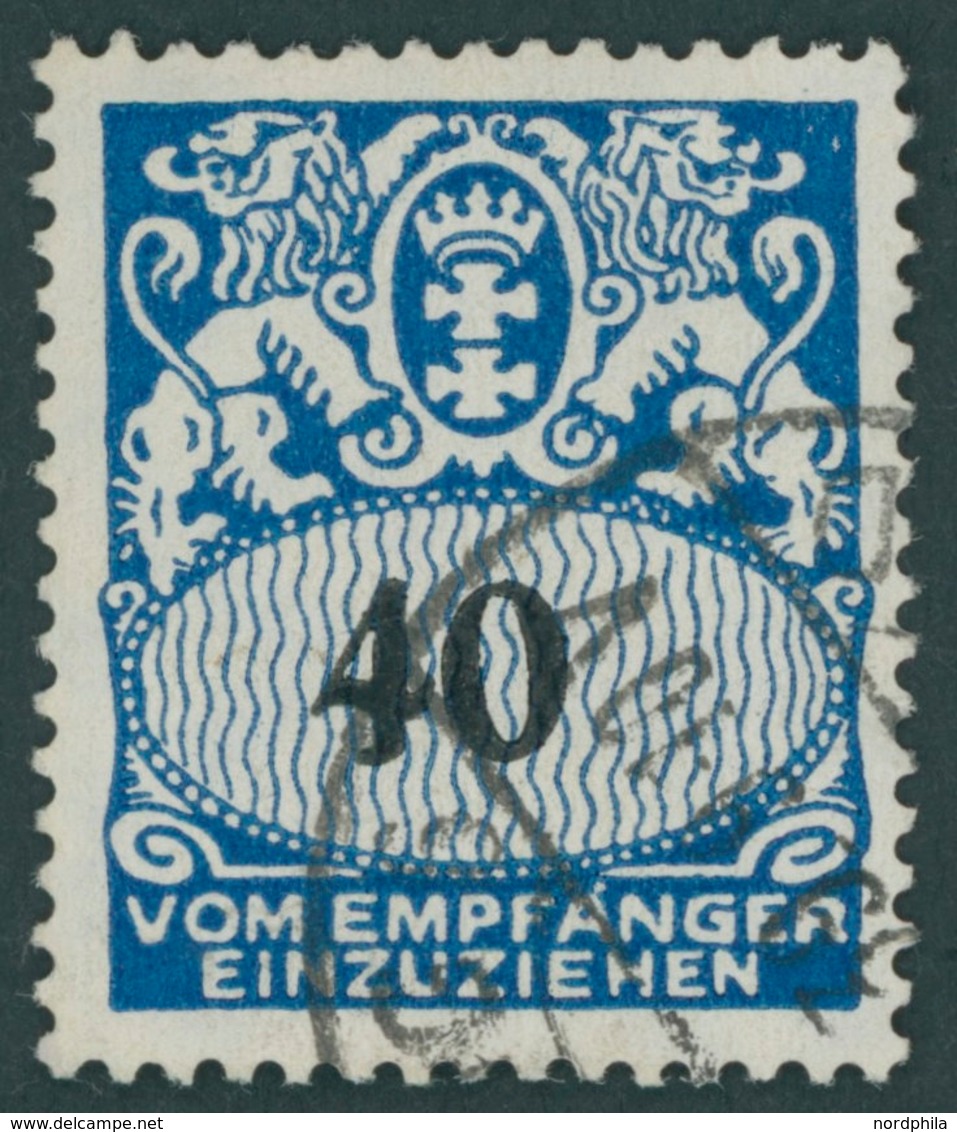 PORTOMARKEN P 45 O, 1938, 40 Pf. Dunkelkobalt/schwarz, Pracht, Gepr. Gruber, Mi. 150.- - Sonstige & Ohne Zuordnung