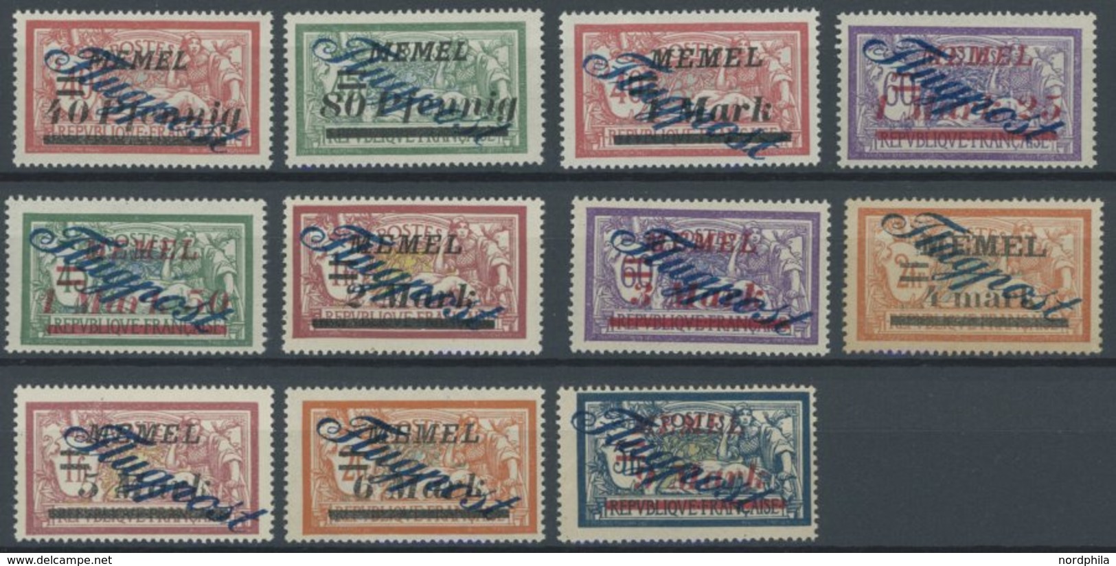MEMELGEBIET 72-83 **, 1922, Flugpost, Postfrischer Prachtsatz (11 Werte), Mi. 100.- - Memelgebiet 1923