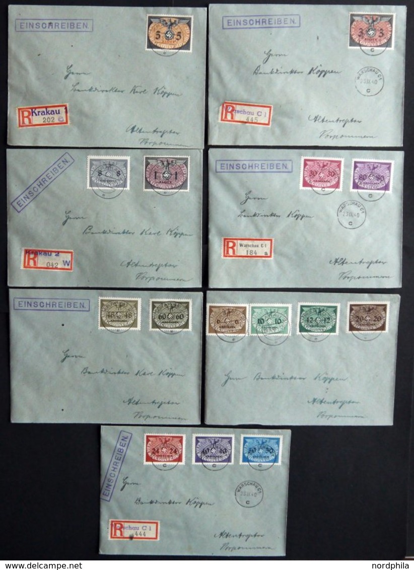 Dienstmarken: 1940, Hoheitszeichen Auf 6 Briefen, Prachtsatz -> Automatically Generated Translation: Official Stamps: 19 - Besetzungen 1938-45