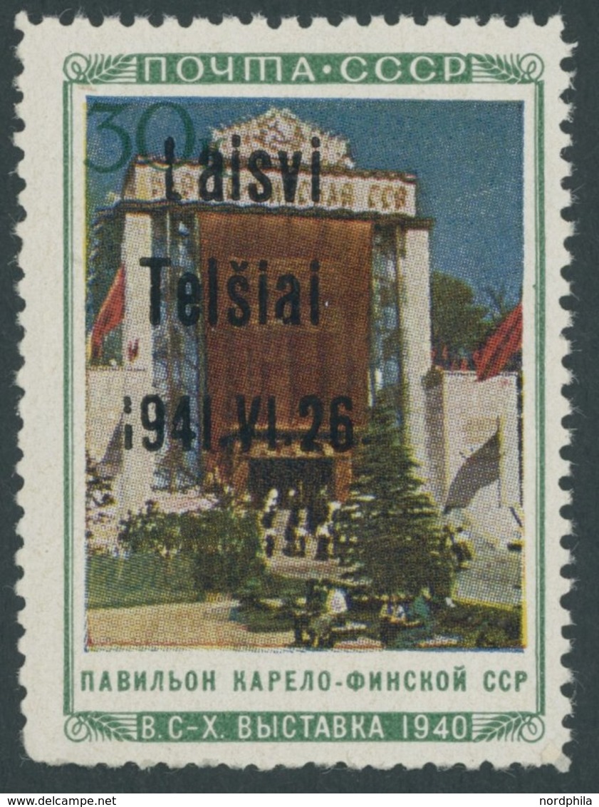 TELSCHEN 22III **, 1941, 30 K Landwirtschaft Mit Plattenfehler XVIII: I941 Statt 1941 (Feld 16), Untere Zahnreihe Unrege - Besetzungen 1938-45