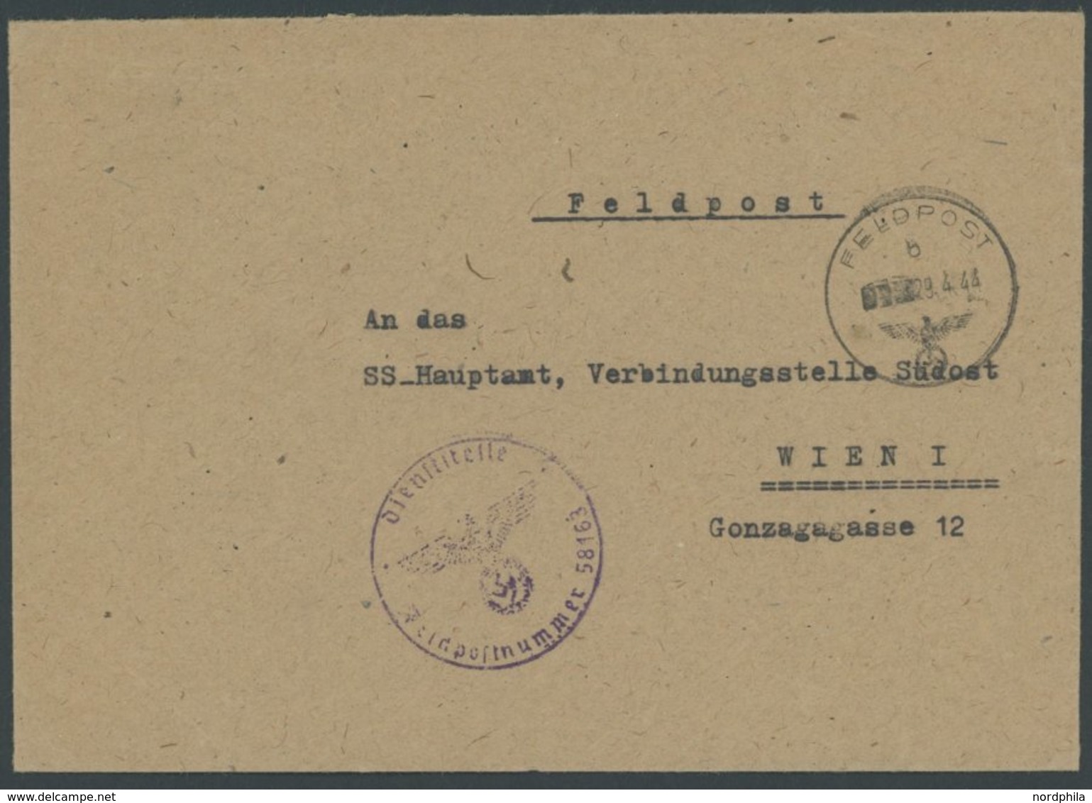 1942-44, SS Leibstandarte Adolf Hitler, 3 Verschiedene Feldpostbriefe Mit Dienst- Und Feldpostnotstempeln, Dabei Sonderk - Besetzungen 1938-45