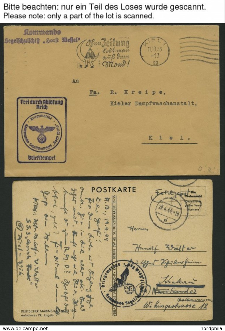 FELDPOST II. WK BELEGE 1940-45, 17 Feldpostbelege Mit Verschiedenen Briefstempeln Aus KIEL, Dabei Segelschulschiff Gorch - Besetzungen 1938-45