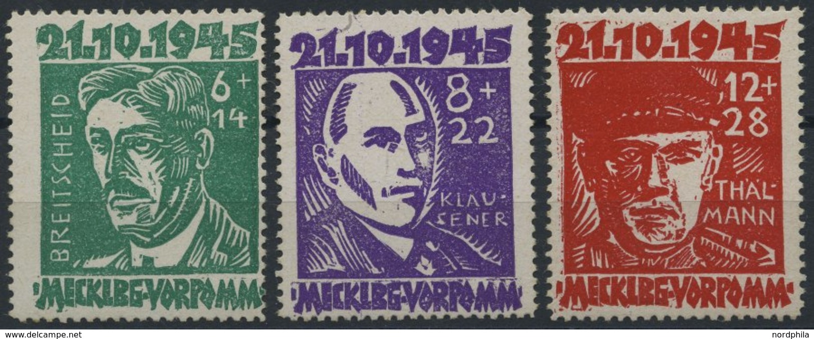 MECKLENBURG-VORPOMMERN 20-22a **, 1945, Faschismus, Prachtsatz, Mi. 100.- - Sonstige & Ohne Zuordnung