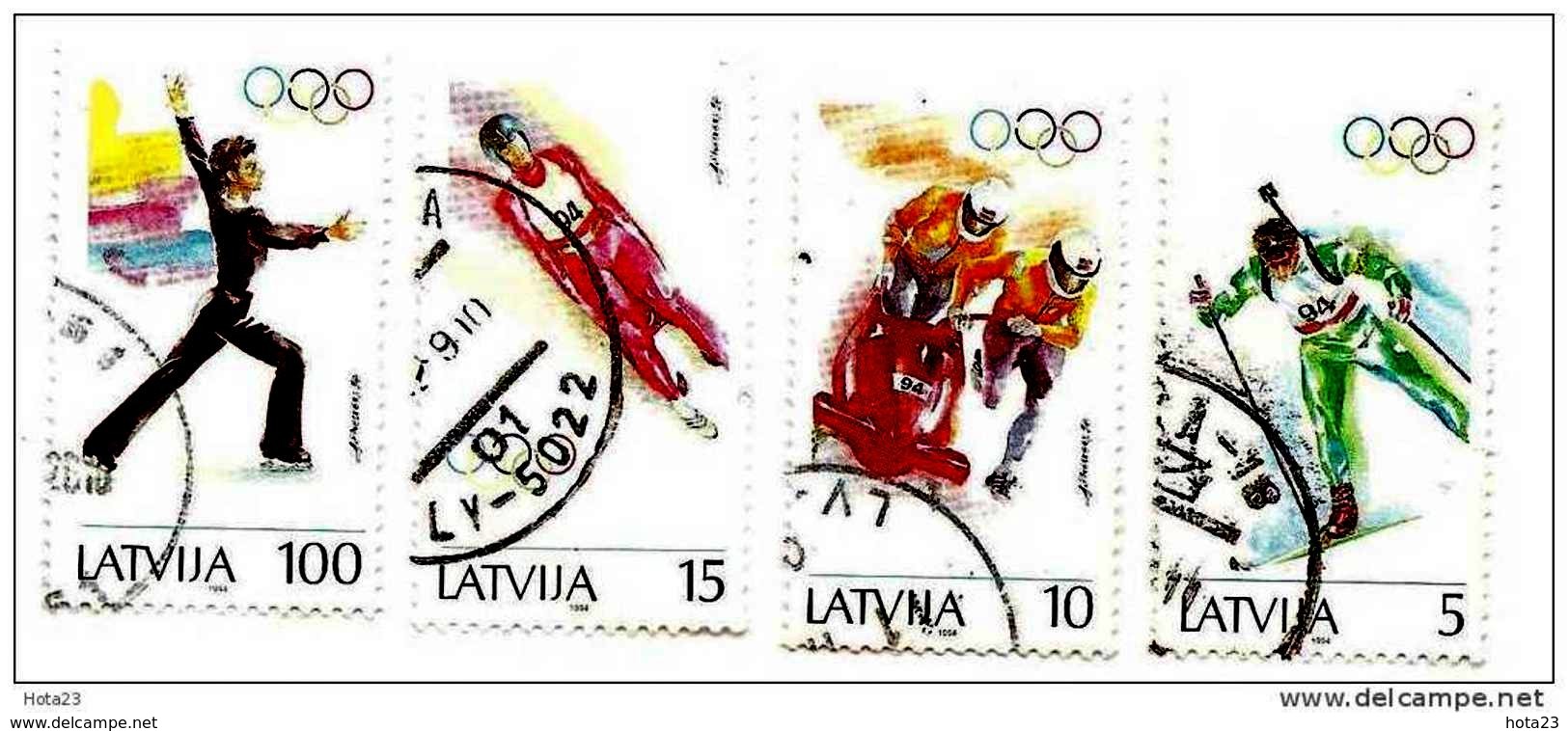 LATVIA , LETTLAND WINTER OLYMPIADE LILLIHAMMER 1994   BOBSLEI ,figure Skating Used ( O ) - Winter 1994: Lillehammer