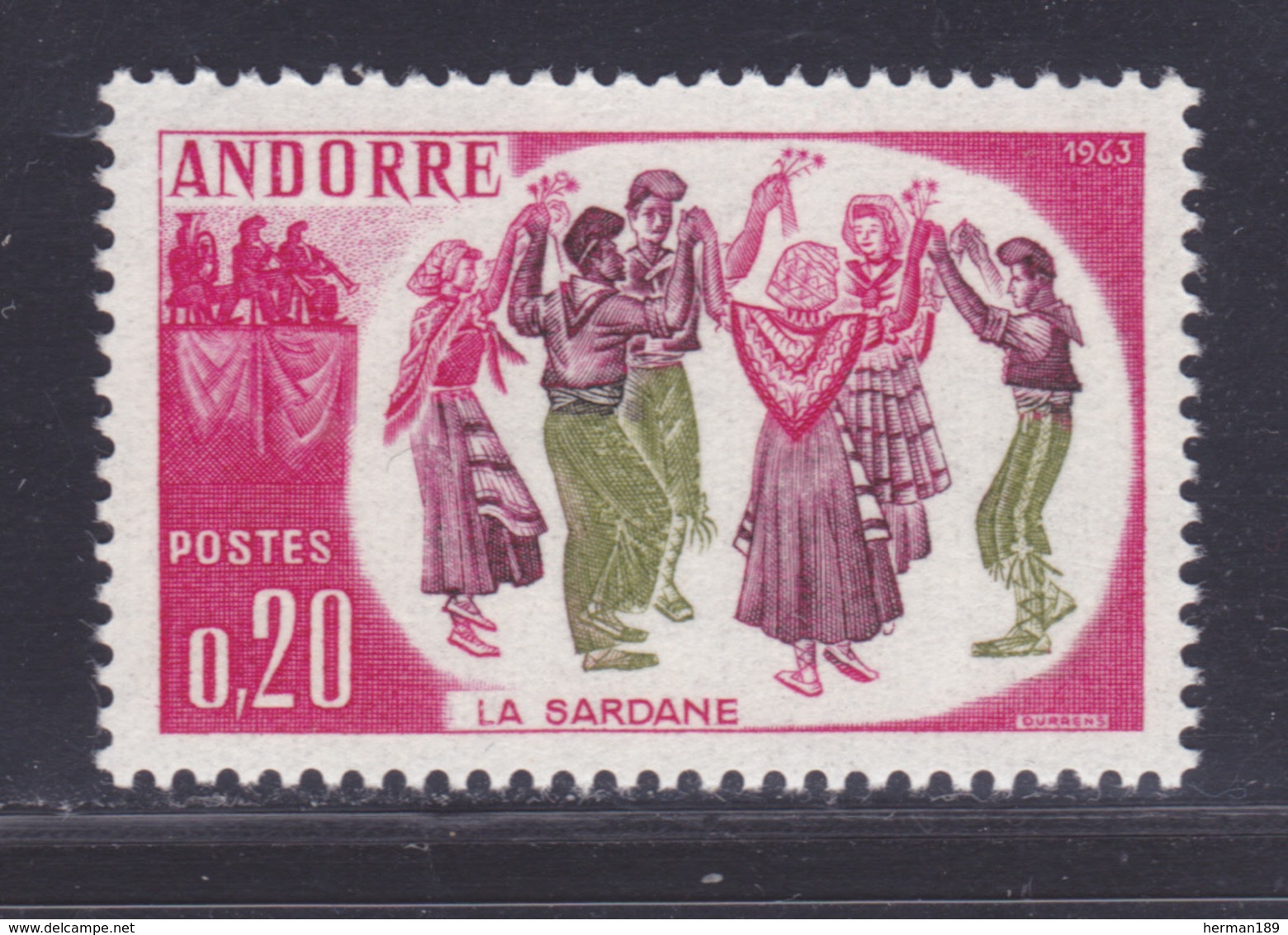 ANDORRE N°  166 ** MNH Neuf Sans Charnière, TB (D8560) Folklore Andorran, Danse - 1963 - Neufs