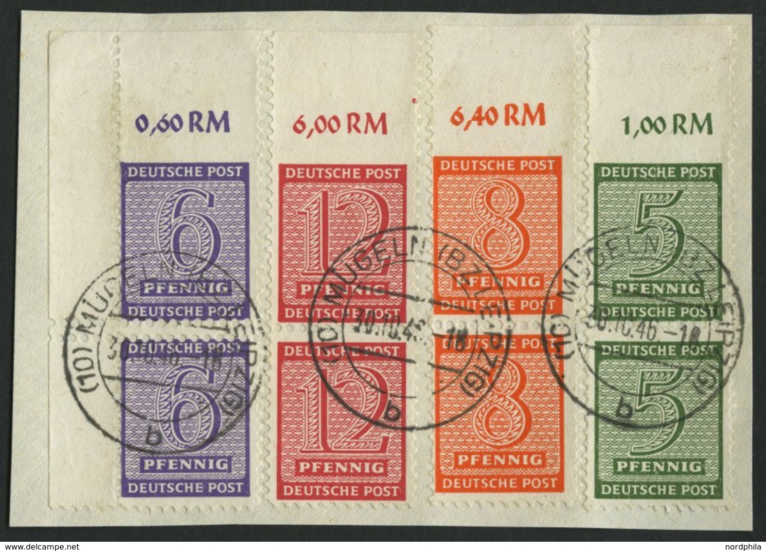 WEST-SACHSEN 116-19AXUo BrfStk, 1945, Mügeln, Wz. X, In Senkrechten Paaren Vom Bogenoberrand, Dort Ohne Waagerechte Zähn - Altri & Non Classificati