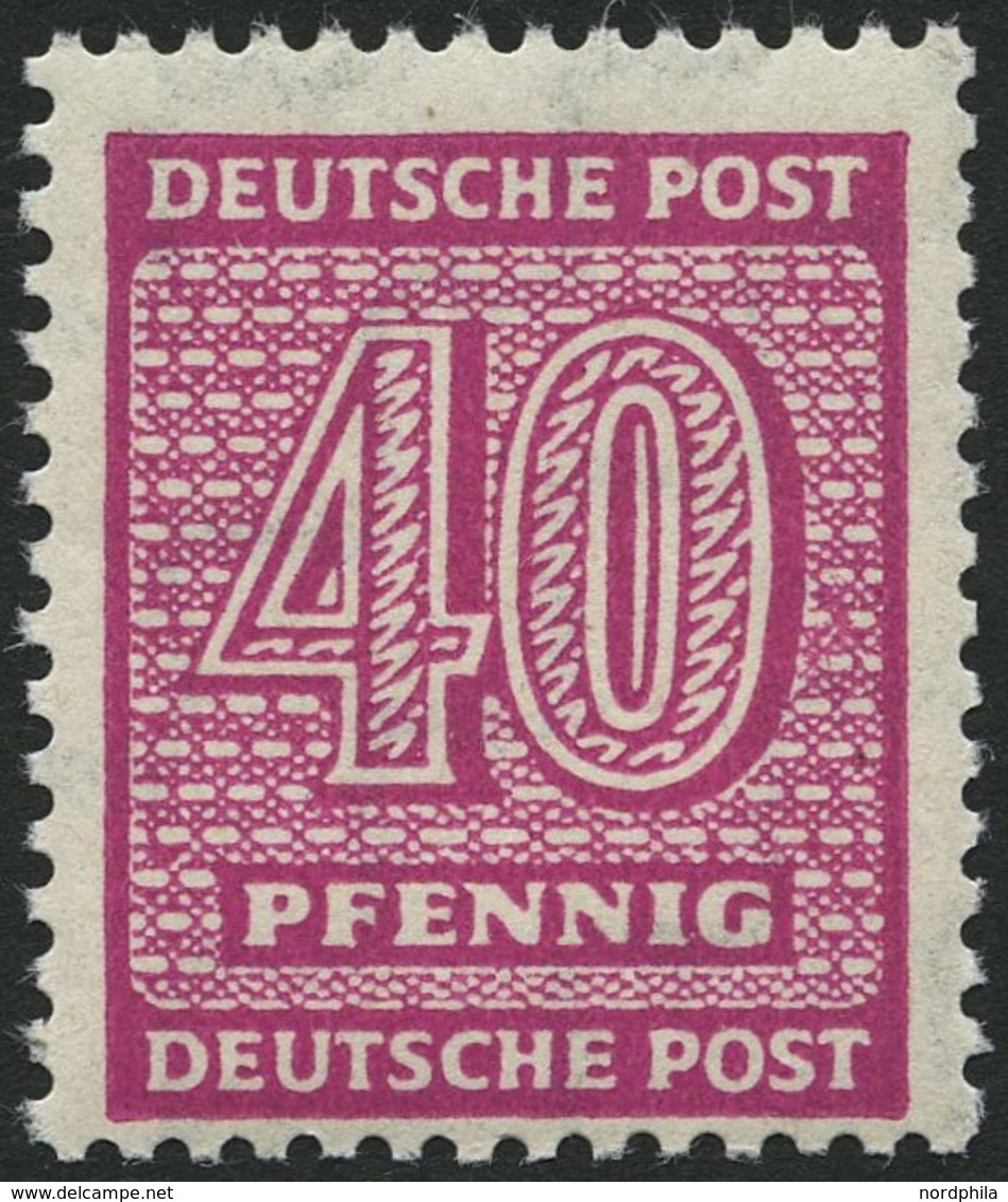 WEST-SACHSEN 136Xc **, 1945, 40 Pf. Lebhaftrotlila, Wz. 1X, üblich Gezähnt Pracht, Gepr. Dr. Jasch, Mi. 300.- - Altri & Non Classificati