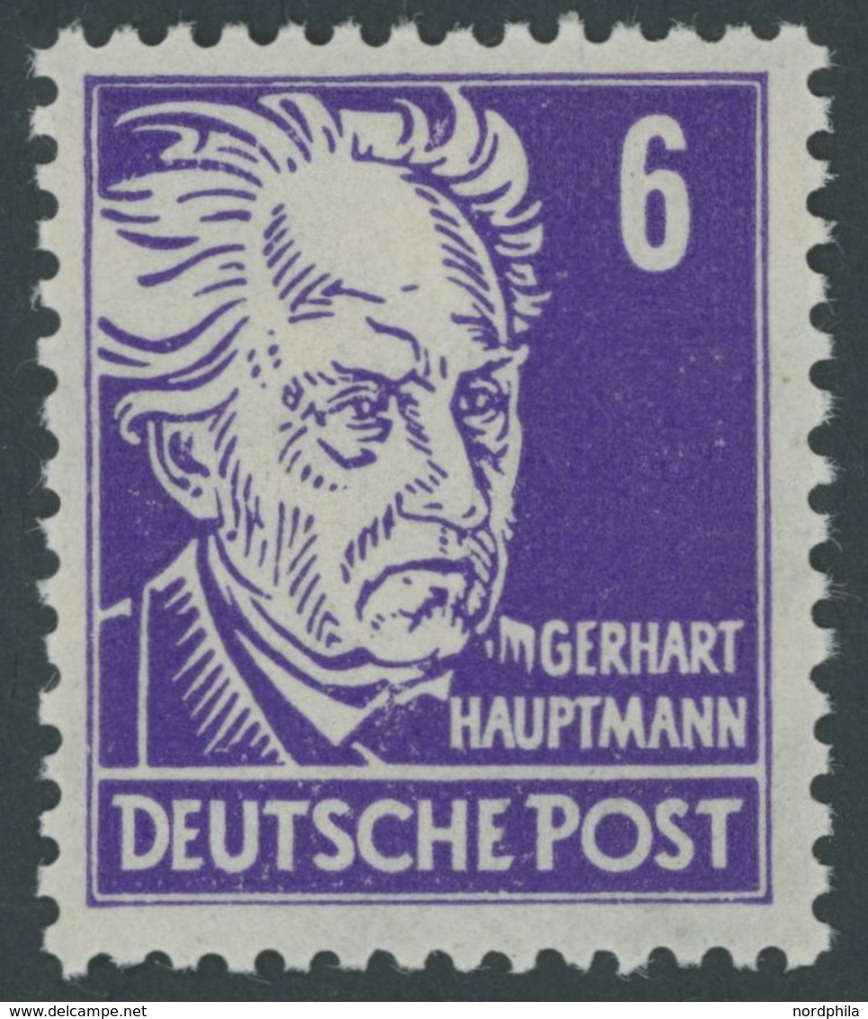 ALLGEMEINE-AUSGABEN 213b **, 1948, 6 Pf Schwärzlichviolett Hauptmann, Postfrisch, Pracht, Gepr. Dr. Ruscher, Mi. 60.- - Autres & Non Classés