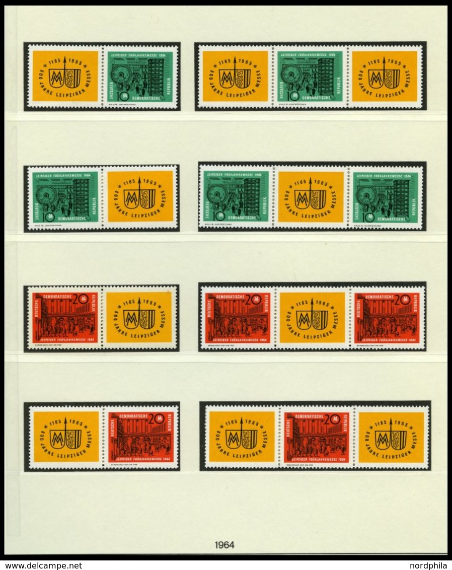 DDR 1012/3 **, 1964, Leipziger Frühlingsmesse, Alle 16 Zusammendrucke Komplett (W Zd 118-125 Und S Zd 44-51), Pracht, Mi - Sonstige & Ohne Zuordnung