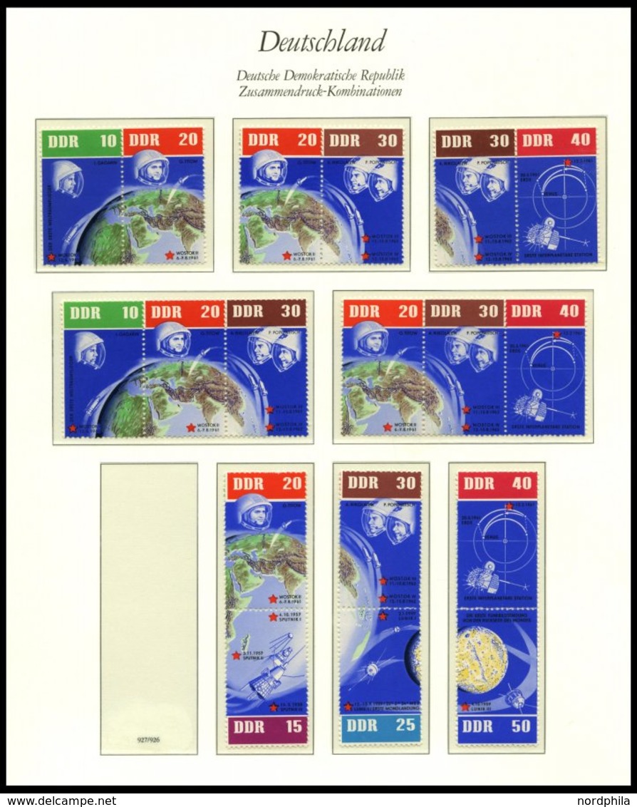 ZUSAMMENDRUCKE **, Postfrische Sammlung Zusammendrucke DDR Von 1959-90 In 3 Borek Falzlosalben Mit Guten Mittleren Ausga - Se-Tenant