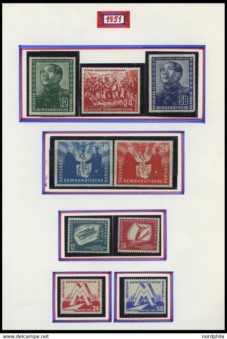 SAMMLUNGEN **, 1949-90, Postfrische Komplette Sammlung DDR In 3 Bänden, Bis Auf Einige Wenige Werte Der Ersten Jahre (u. - Sammlungen