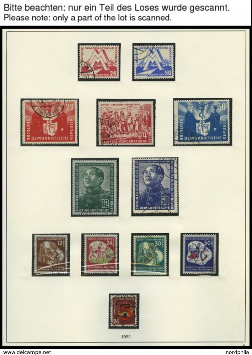 SAMMLUNGEN O, Gestempelte Sammlung DDR Von 1949-60 Im SAFE Falzlosalbum, Bis Auf Bl. 7 Und 8/9A,B Komplett, Fast Nur Pra - Verzamelingen