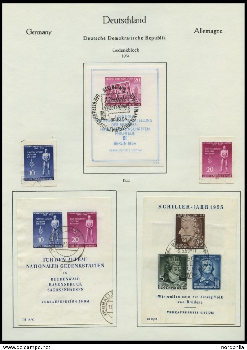 SAMMLUNGEN O, Gestempelter Sammlungsteil DDR Von 1949-55, Bis Auf Block 7,8/9 Und 13 Sowie Mi.Nr. 327-41 Komplett, Feins - Sammlungen