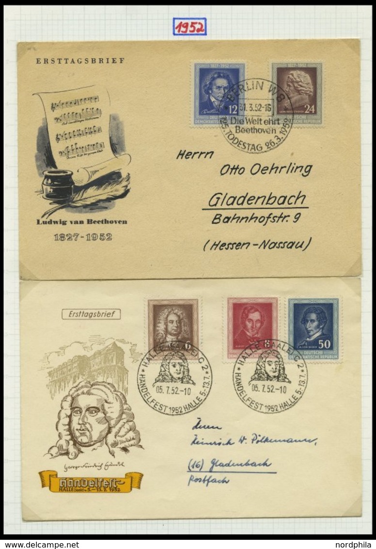 SAMMLUNGEN 1949-1990, reichhaltige Briefsammlung in 11 dicken Bänden, meist FDC und portogerechte Einschreibbriefe, auch