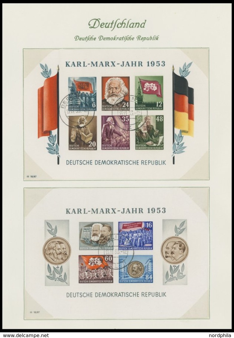 SAMMLUNGEN *,o,**,Brief , überwiegend Ungebrauchte Sammlung DDR Von 1949-65 Im Borek Album, Dabei Alle Marx-Blocks Geste - Sammlungen