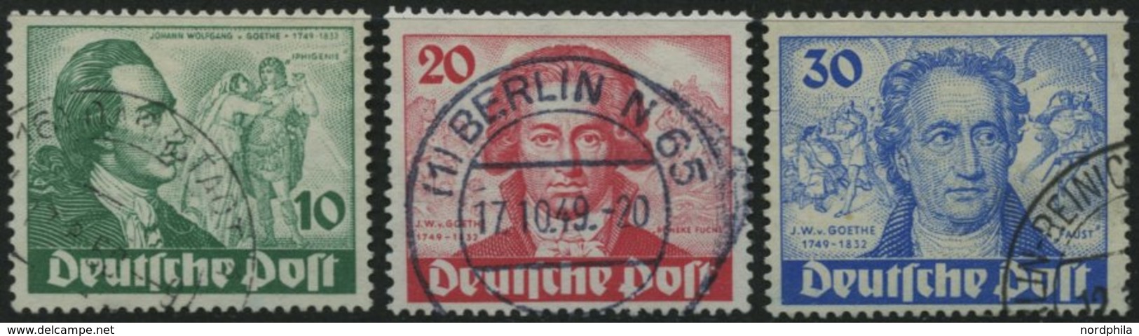 BERLIN 61-63 O, 1949, Goethe, Prachtsatz, Mi. 180.- - Sonstige & Ohne Zuordnung
