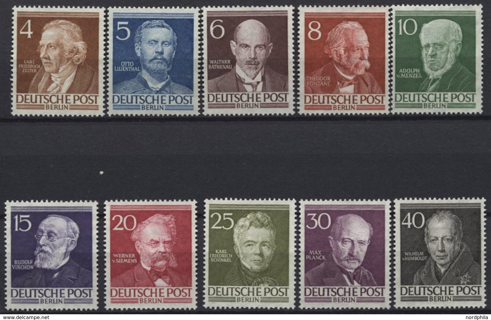 BERLIN 91-100 **, 1952, Berühmte Berliner, Prachtsatz, Mi. 130.- - Altri & Non Classificati