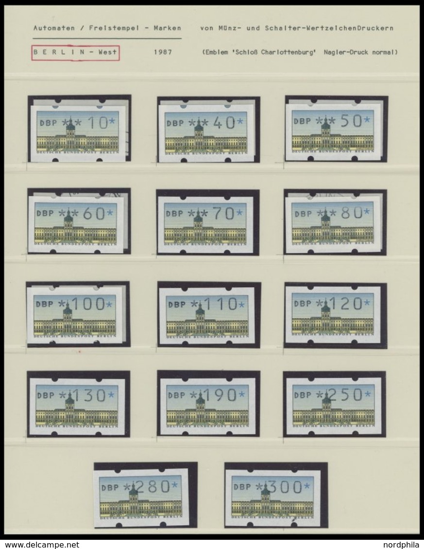 AUTOMATENMARKEN A1 **, 1987, 10 - 300 Pf. Versandstellensatz, Postfrisch Pracht, Mi. 60.- - Sonstige & Ohne Zuordnung