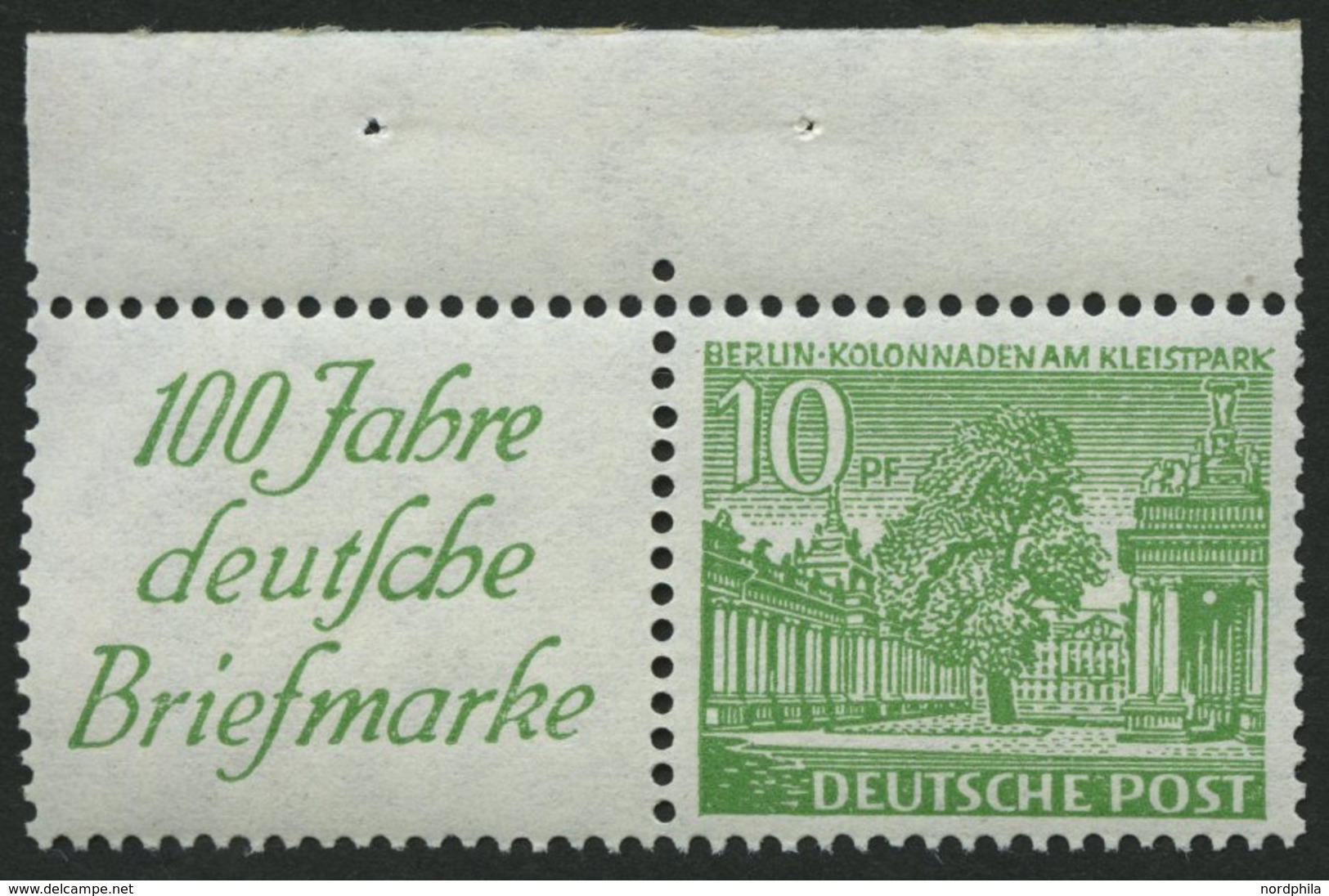 ZUSAMMENDRUCKE W 9 **, 1949, Bauten R1b + 10, Heftchenzähnung, Pracht, Mi. 85.- - Zusammendrucke