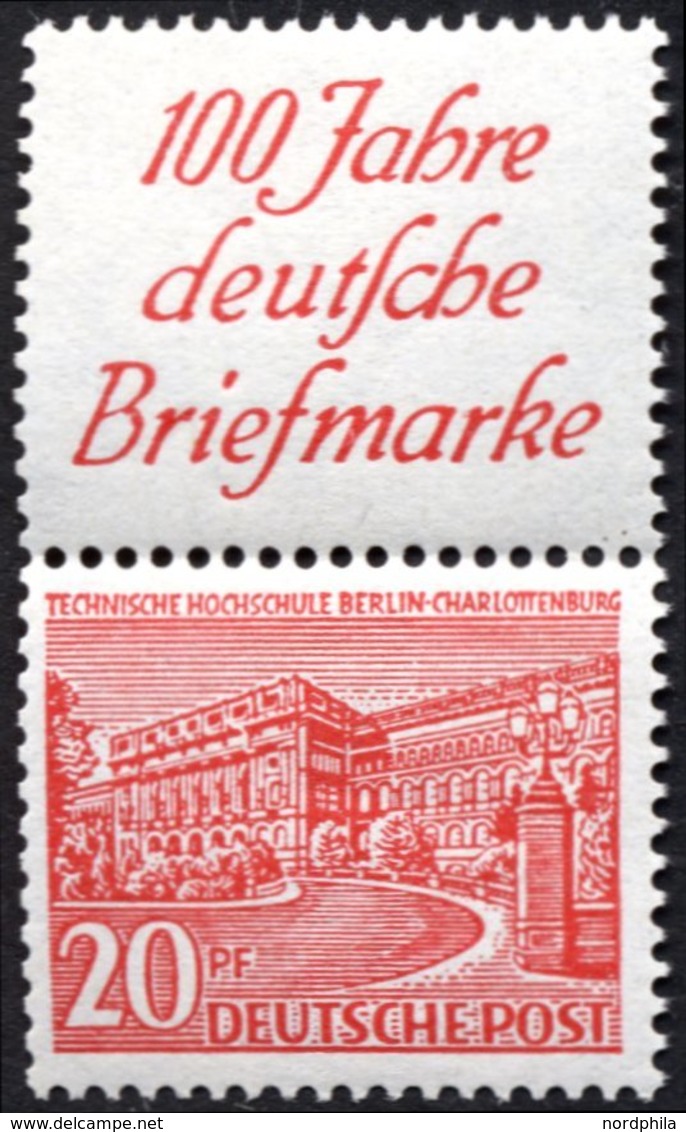 ZUSAMMENDRUCKE S 4 **, 1949, Bauten R1a + 20, Heftchenzähung, Pracht, Mi. 90.- - Zusammendrucke