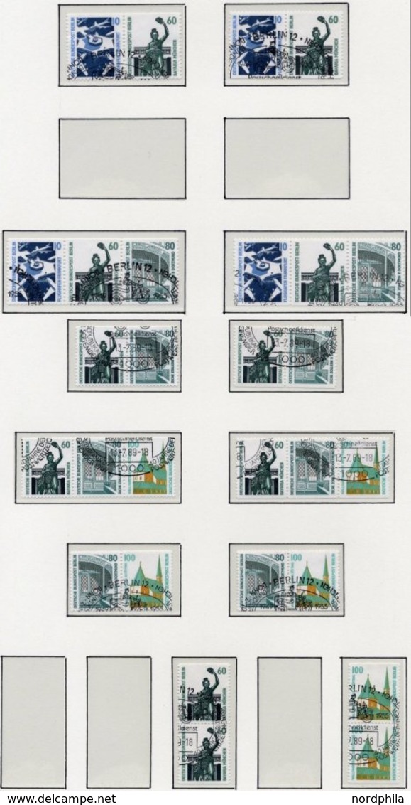 ZUSAMMENDRUCKE W 89-98 O, 1989, Sehenswürdigkeiten, Komplette Zusammendruck-Garnitur Mit 795 Und 834C/D, Pracht, Mi. 536 - Zusammendrucke