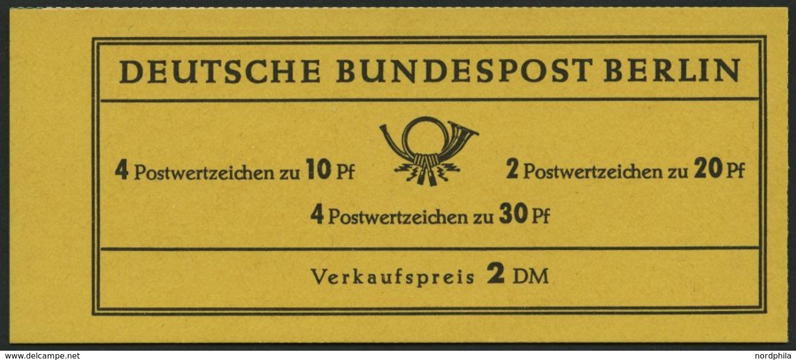 MARKENHEFTCHEN MH 5dRLVIII **, 1966, Markenheftchen Brandenburger Tor, 4. Deckelseite Unbedruckt, Mit Randleistenvariant - Se-Tenant
