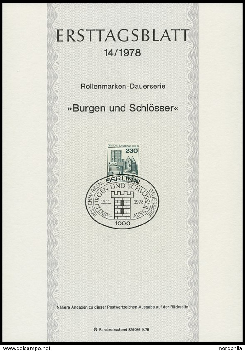 ERSTTAGSBLÄTTER 561-90 BrfStk, 1978, Kompletter Jahrgang, ETB 1 - 14/78, Pracht - Altri & Non Classificati