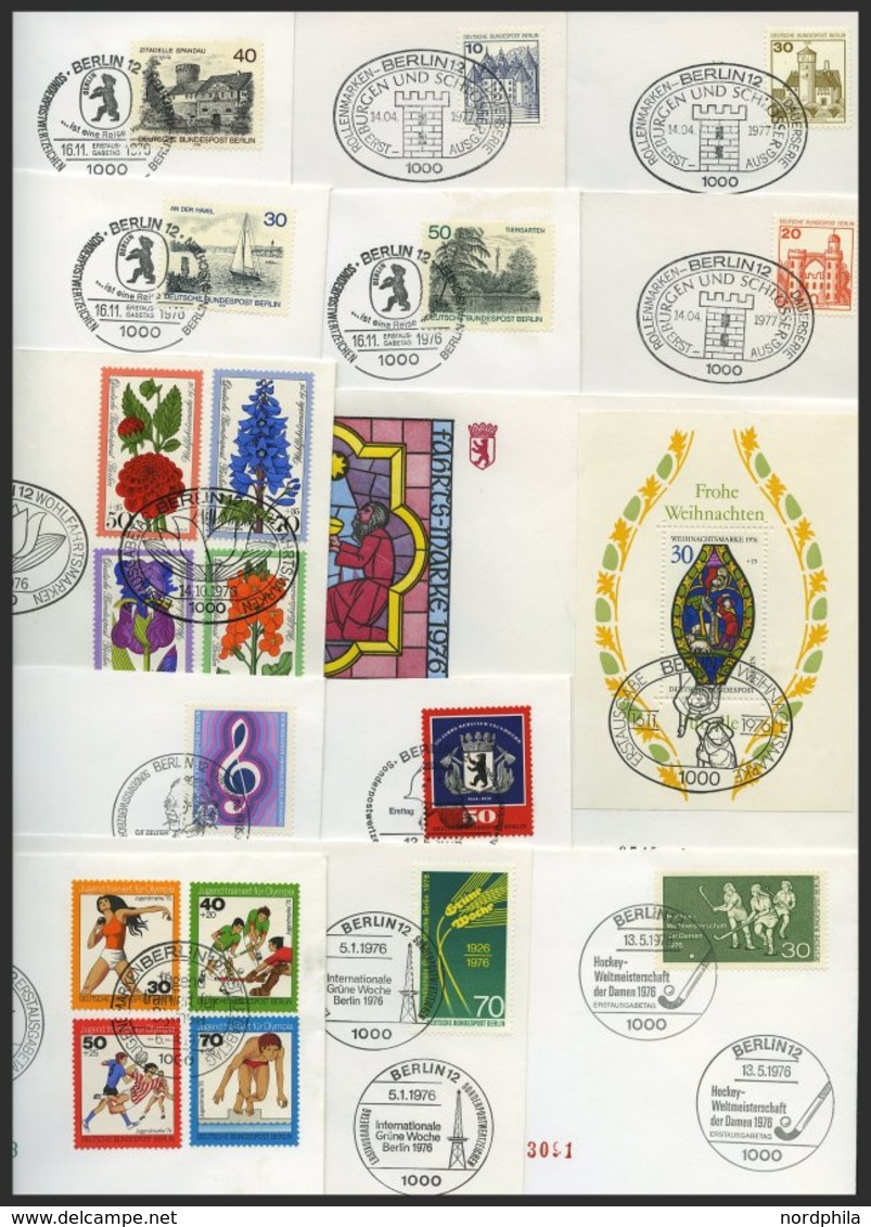 JAHRGÄNGE 516-90 BRIEF, 1976-78, 3 Komplette Jahrgänge Auf FDC`, Pracht - Autres & Non Classés