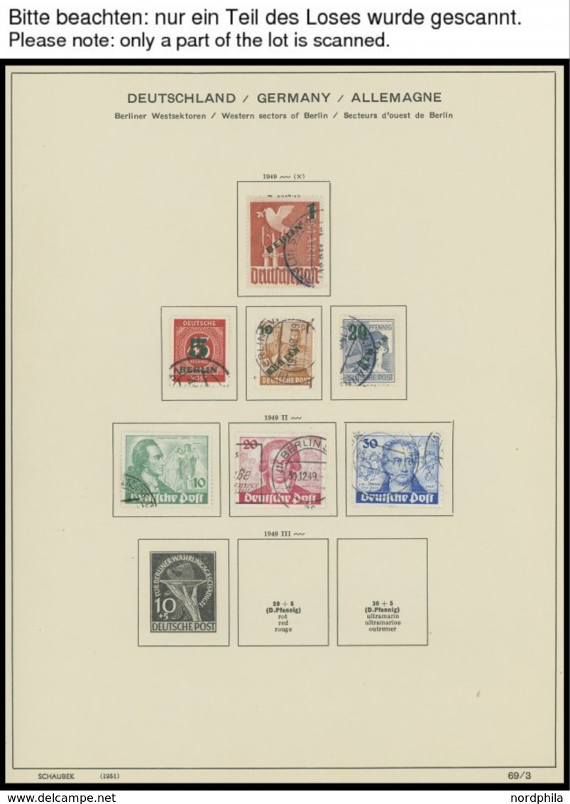 SAMMLUNGEN O, 1948-70, Ab Mi.Nr. 42 Bis Auf Nr. 68-70 Und Bl. 1 Komplette Gestempelte Sammlung Berlin, Fast Nur Prachter - Altri & Non Classificati